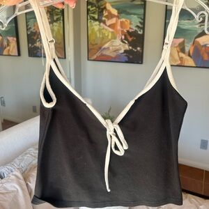 Black and Cream Camisole Top